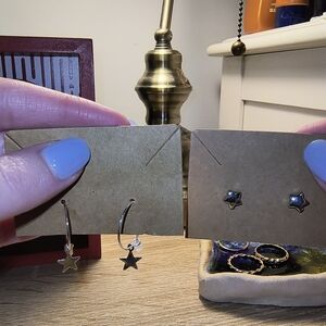 2 Pack Star Stud And Hoop Earrings